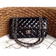 Replica Chanel Patent Leather Classic Double Flap Shoulder Bag Black