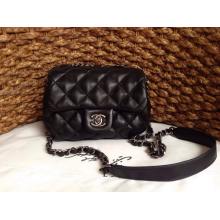 Replica Chanel Quilted Leather Flap Shoulder Mini Bag Black