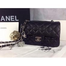 Replica Chanel Valentine Leather Double Flap Shoulder Bag Black