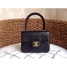 Replica Chanel Vintage Leather Mini Tote Bag Black