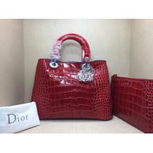 Replica Dior Diorissimo Handbag Lambskin Red