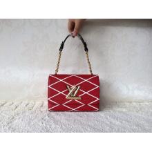 Replica Fashion Louis Vuitton Epi Twist Lock Malletage Bag Red Cruise 2015