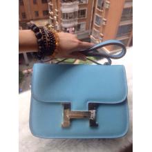 Replica Hermes Constance 23cm Epsom Bag Light Blue Togo Leather For Sale