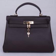 Replica Hermes Kelly Coffee Cow Leather