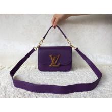 Replica Louis Vuitton Full-Grain Leather Vivienne LV Bag Purple