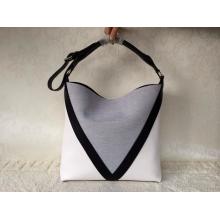 Replica Louis Vuitton V Hobo Bag Black/White/Gray Runway 2015