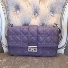 Replica Miss Dior Medium Flap Bag Lilas in Lambskin Leather