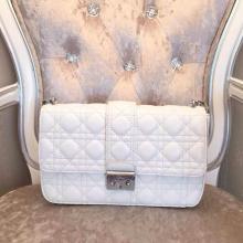 Replica Miss Dior Medium Flap Bag White in Lambskin Leather