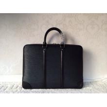 Replica Top Louis Vuitton Porte Documents Voyage Briefcase EPI Mens Business Bag Black 2014