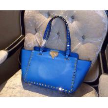 Replica Valentino Rockstud Shopping Bag Fluo Blue