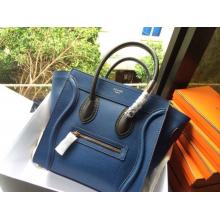 Top Celine Luggage Micro Bag in Original Leather Blue&Black